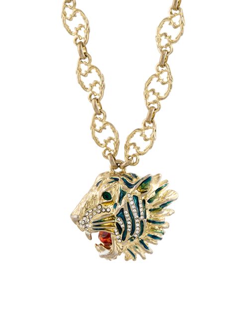 tiger head necklace gucci|gucci tiger brooch.